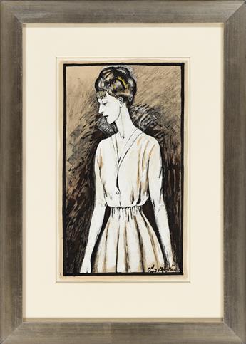 RUDOLF BAUER (1889 - 1953, GERMAN/AMERICAN) Untitled, (Three Quarter Female Portrait).